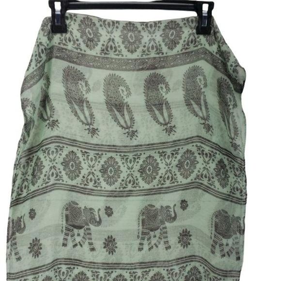 Elephant Print Mint Colored Infinity‎ Scarf wrap boho - Picture 4 of 7